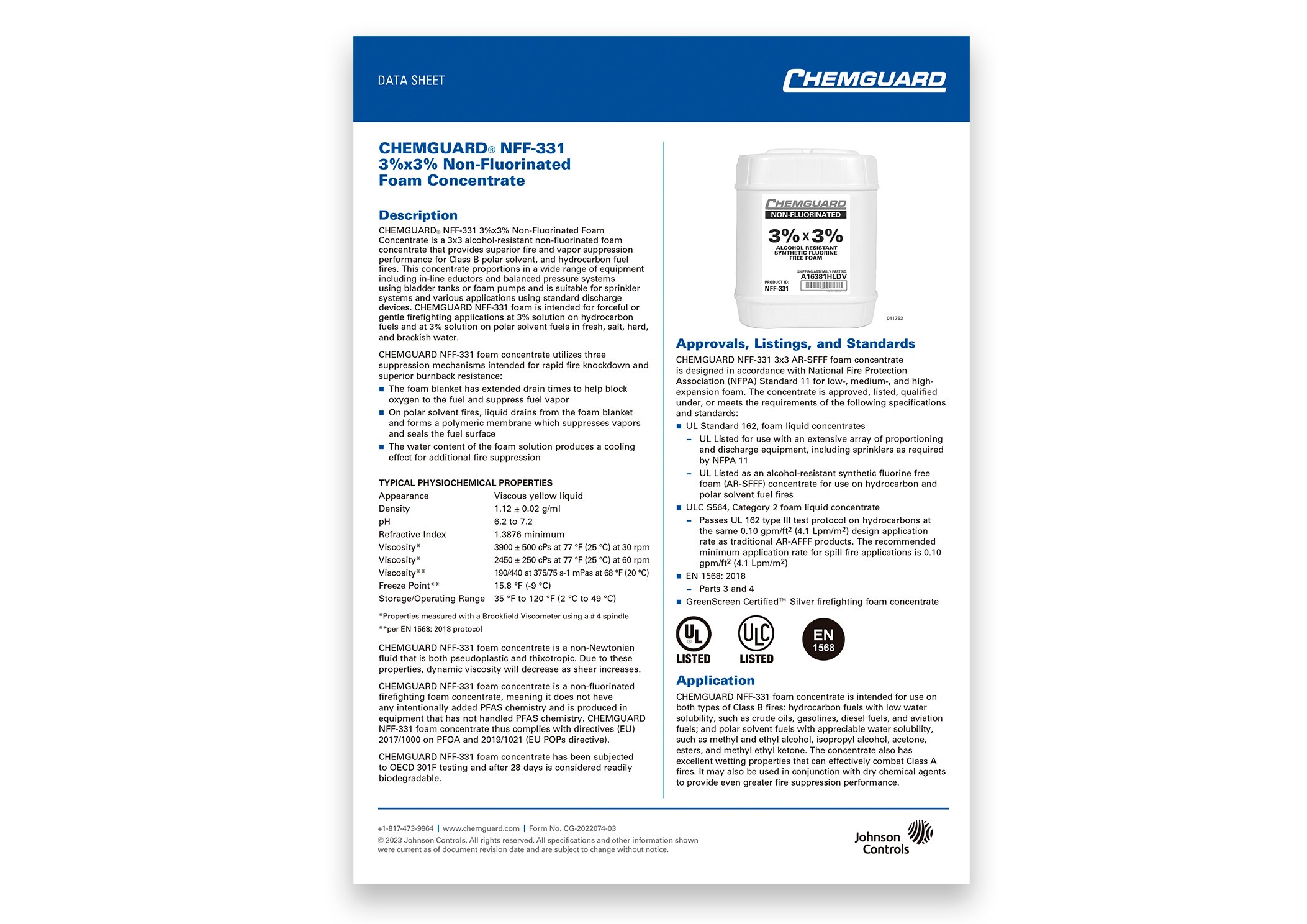 CHEMGUARD TECHNICAL DATA SHEET
