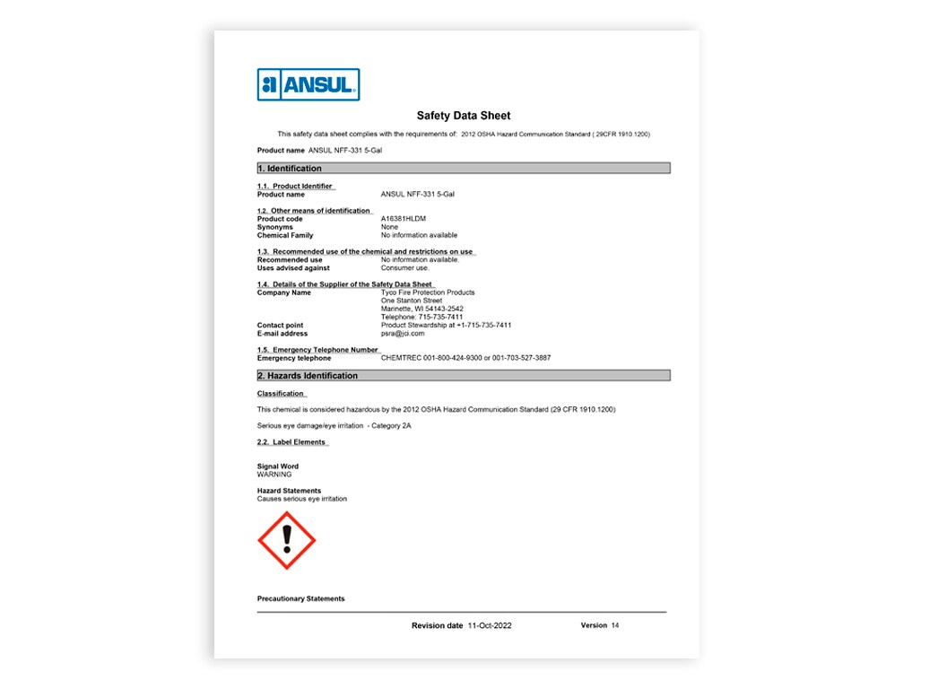 SAFETY DATA SHEET (SDS)