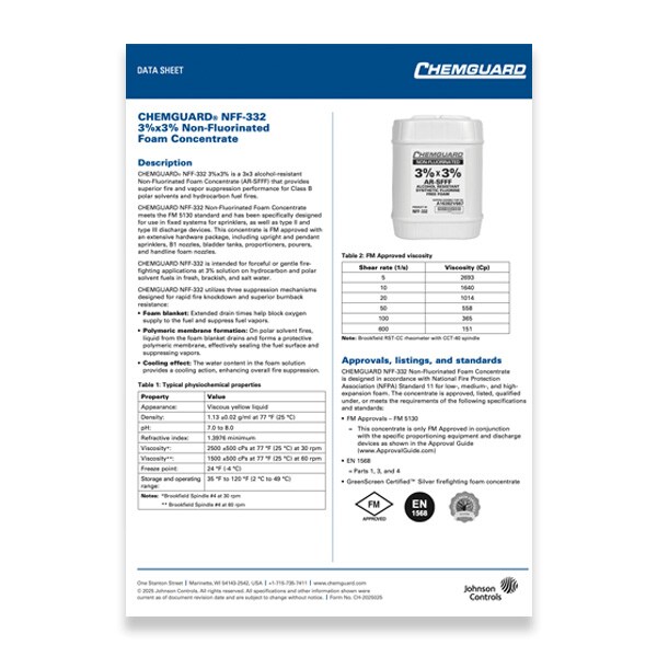 CHEMGUARD Thumbnail data sheet