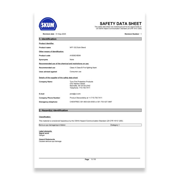 SKUM safety Data sheet