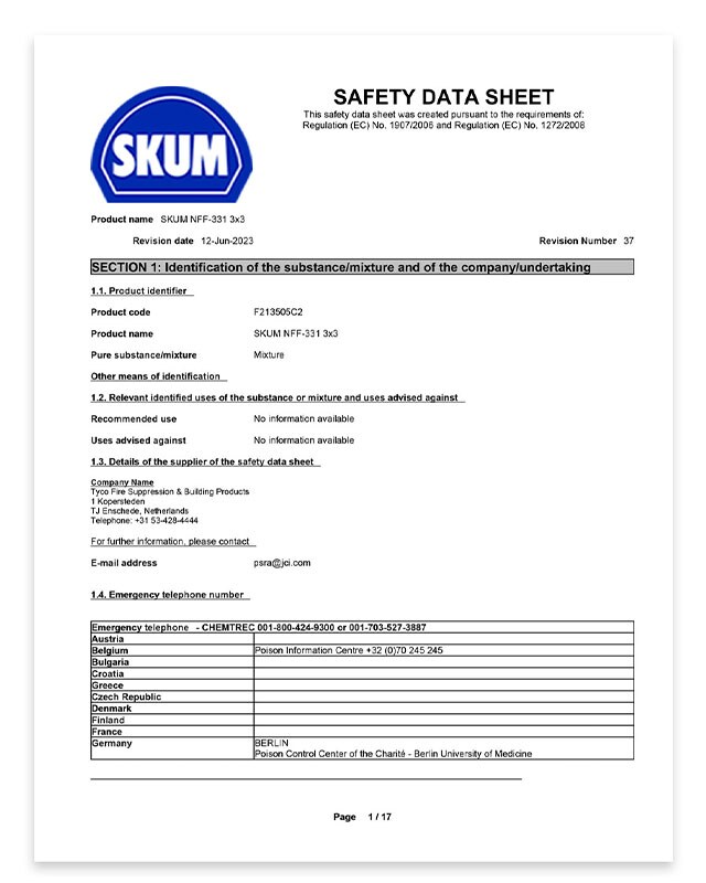 SKUM Safety Data Sheet Thumbnail
